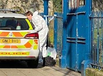 A forensics officer at the scene Pic: David Joseph Wright