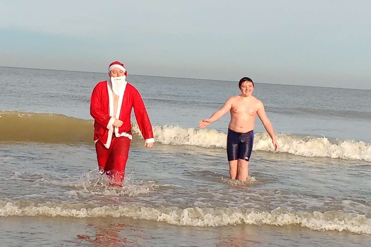 Even Father Christmas fancied a dip