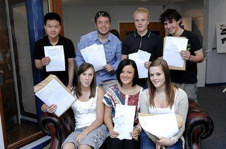 Students at Astor of Hever School with their results. Picture: Matt Reading