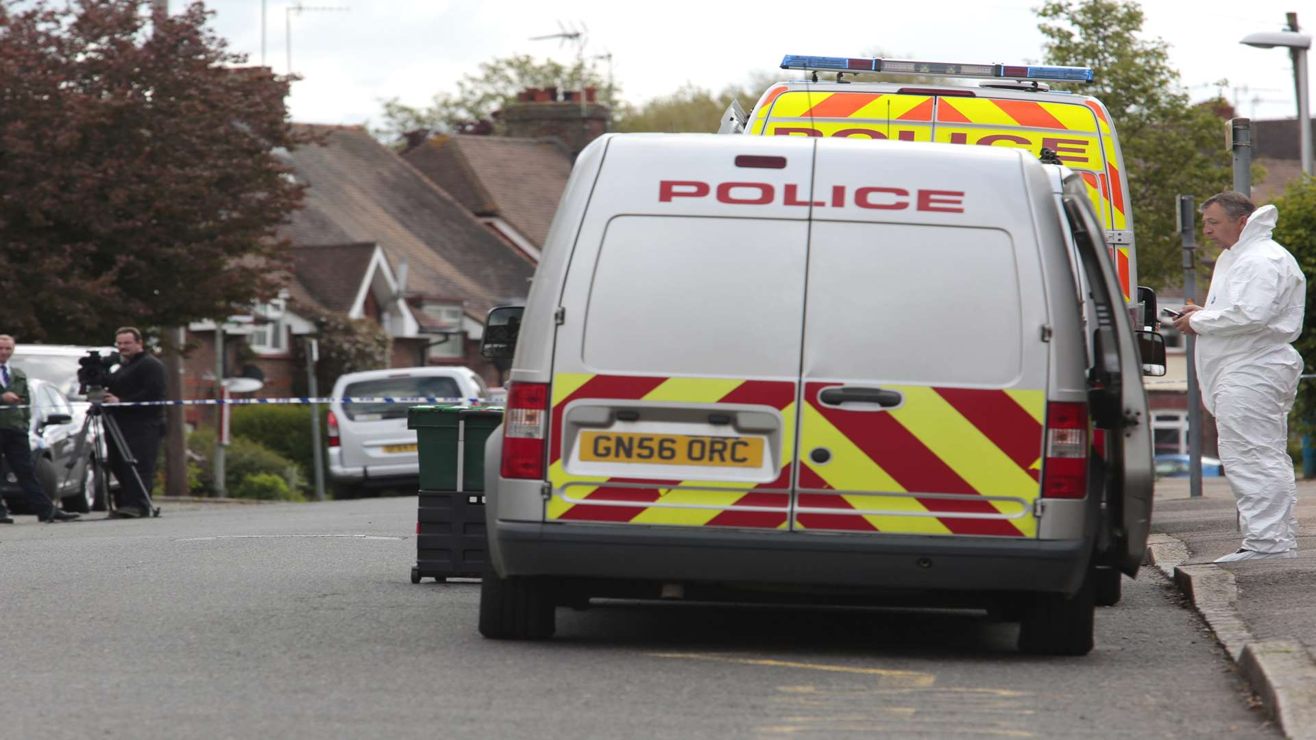 Forensic teams at the scene in Hectorage Road, Tonbridge. Picture: Martin Apps