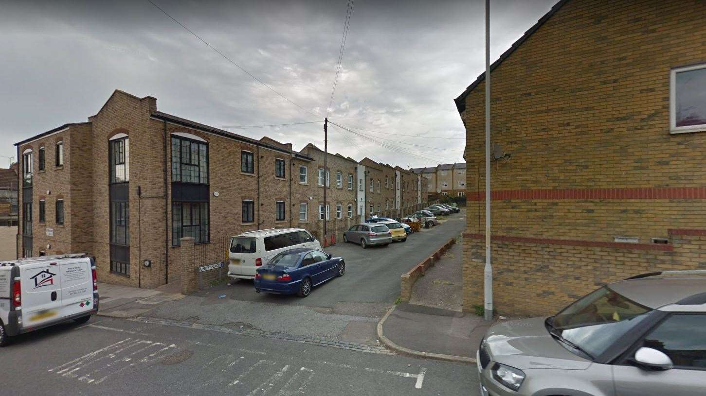 The cash and drugs were seized in Unity Place, Ramsgate. Picture: Google