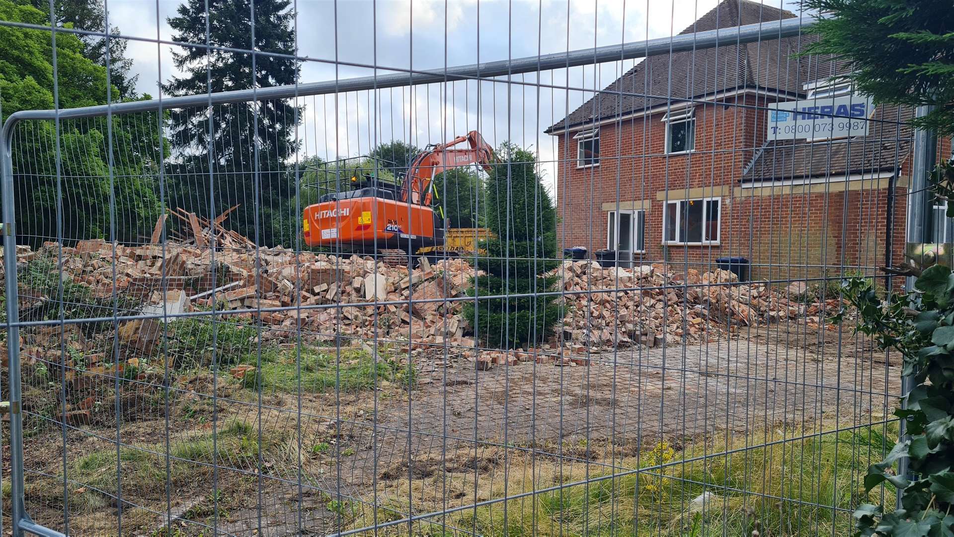 One of the family homes reduced to rubble