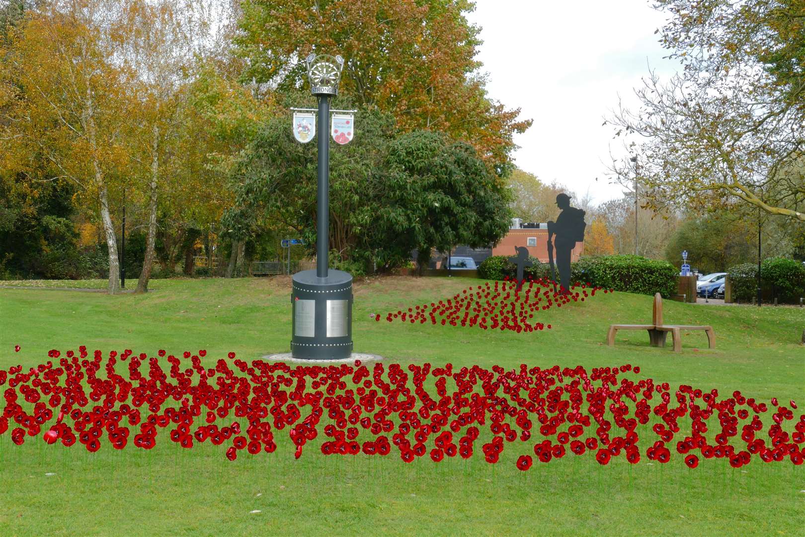 The eye-catching poppy display. Picture: Andy Clark