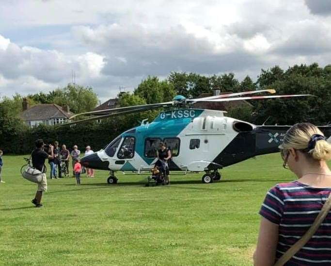 The air ambulance landed on Westmeads Rec. Pic: Janice Johnston (14250725)