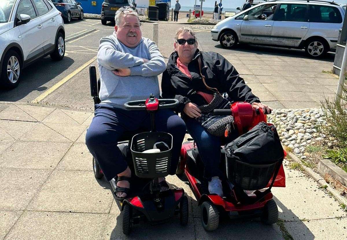 Peter Byrne pictured with his wife Jane on a recent family holiday to Hastings