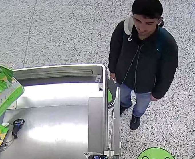 CCTV allegedly showing Danyal Hussein in Asda in Colindale purchasing a knife block on June 3 last year (Met Police/PA)