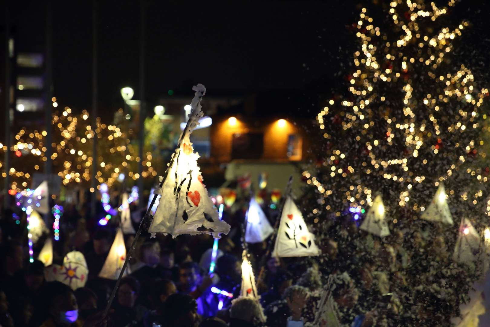 Hundreds of lanterns lit the streets. Picture: Cohesion Plus