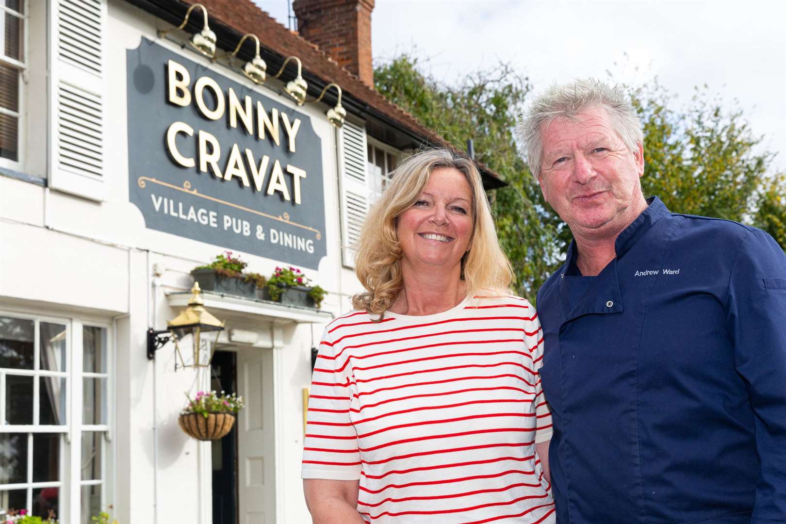 Licensees Diane and Andrew Ward outside their new pub. Picture: Shepherd Neame
