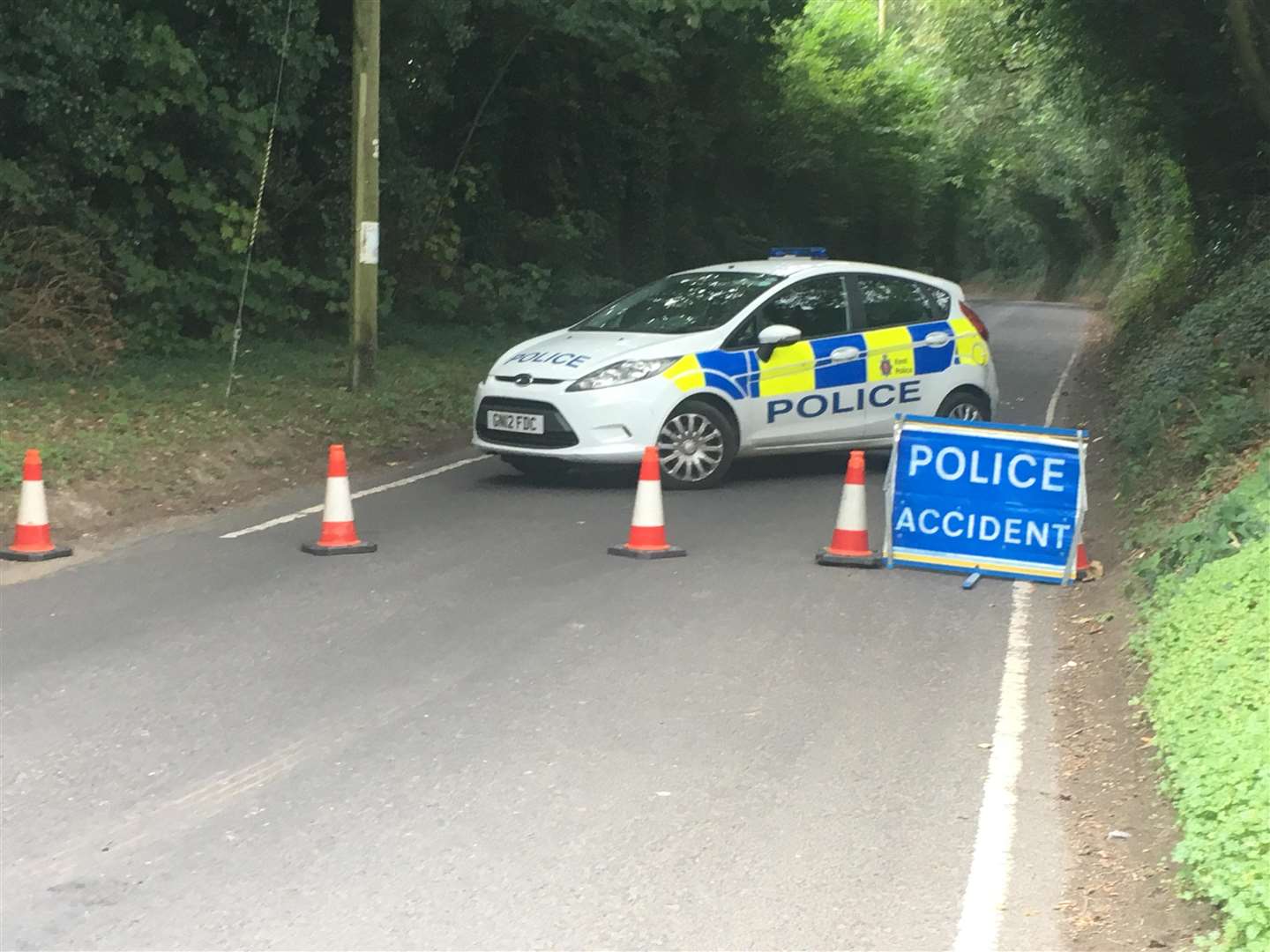 The scene of the crash remains cordoned off