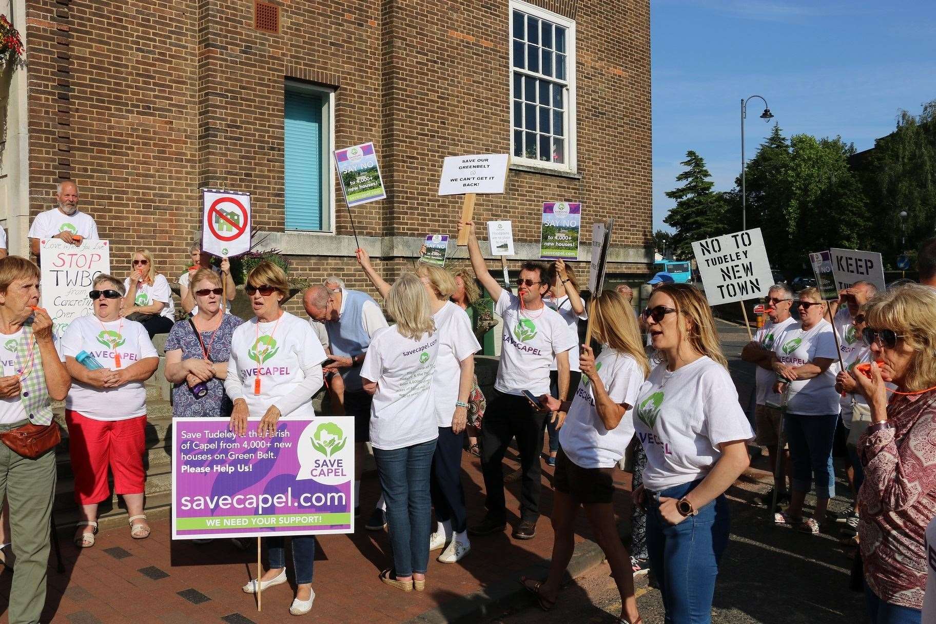 Save Capel demonstrators are getting use to demonstrating outside council meetings