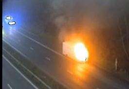 A broken down car has caught fire on the M2 (6786908)