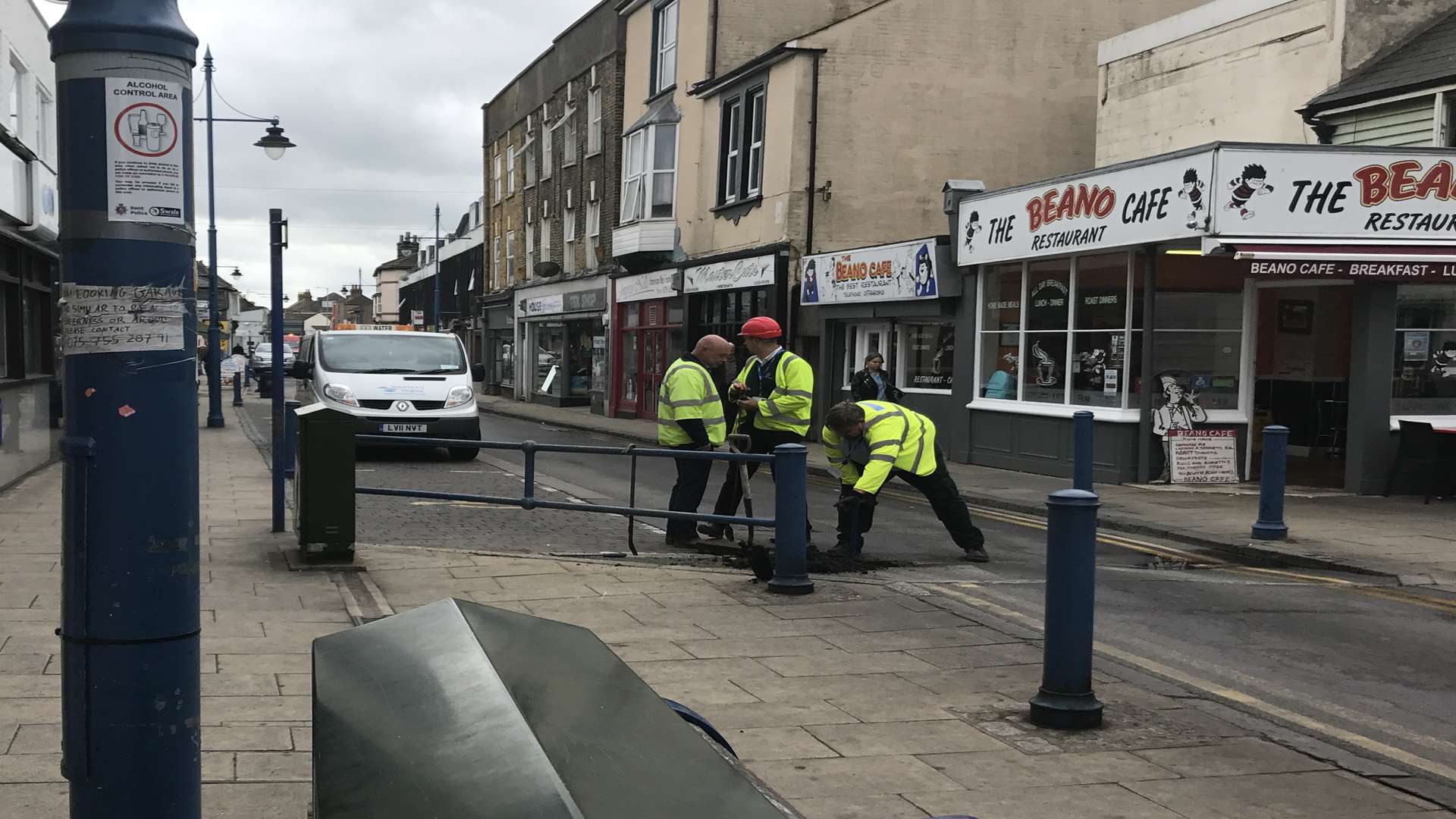 Southern Water was called in after a water main burst in Sheerness High Street