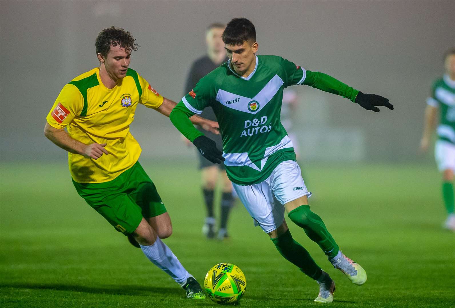 Nuts & Bolts forward Roberto Ratti in action as Ashford beat Corinthian to go joint-top of Isthmian South East Picture: Ian Scammell