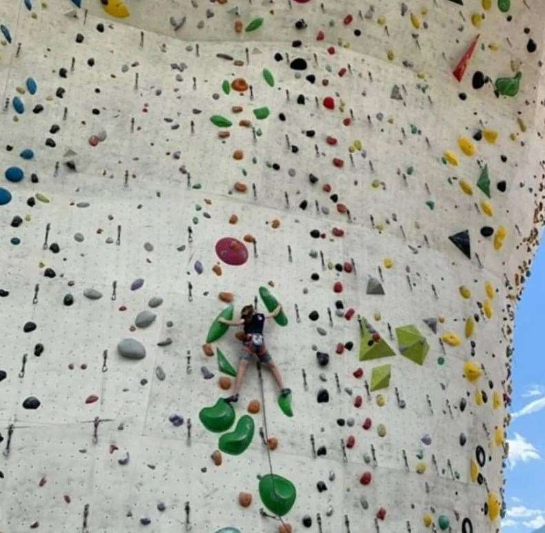 Erin climbing in Austria