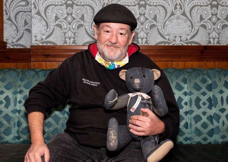 Johnny Vegas with his bear