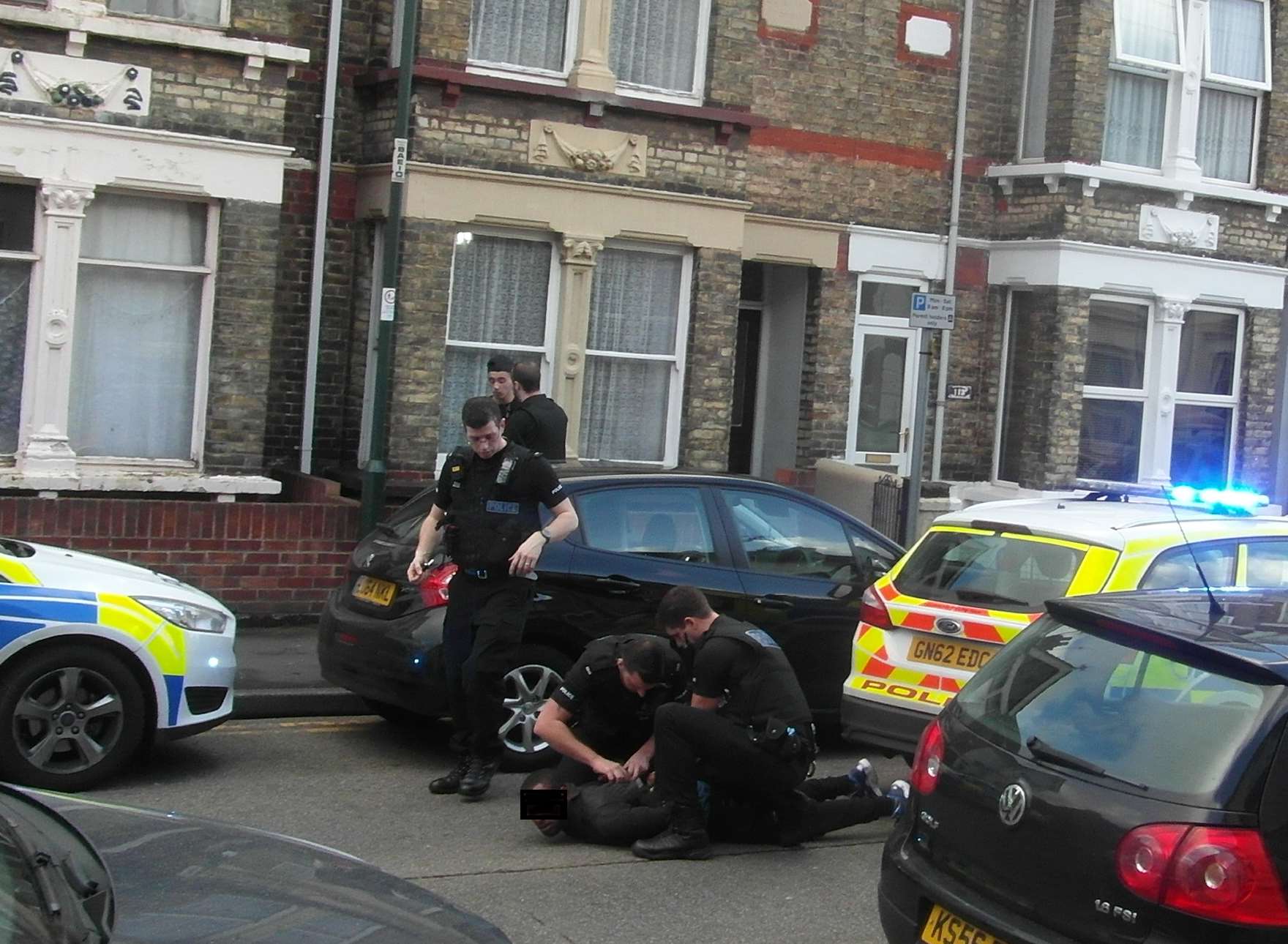 Two men arrested in Balmoral Road, Gillingham. Picture credit: Chris Tozer