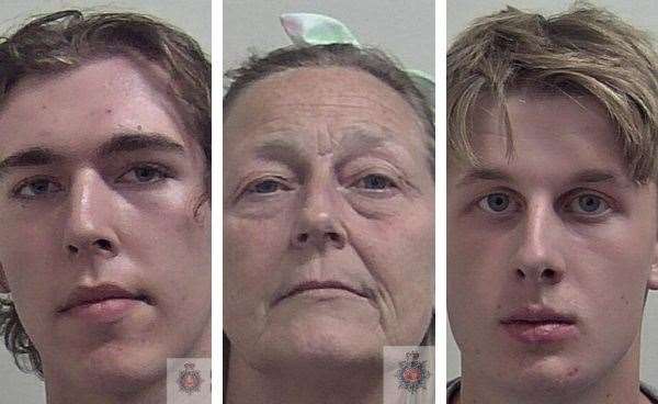 Rocco Mustafa, Claire White and Reece Willis were all jailed last month. Picture: Kent Police