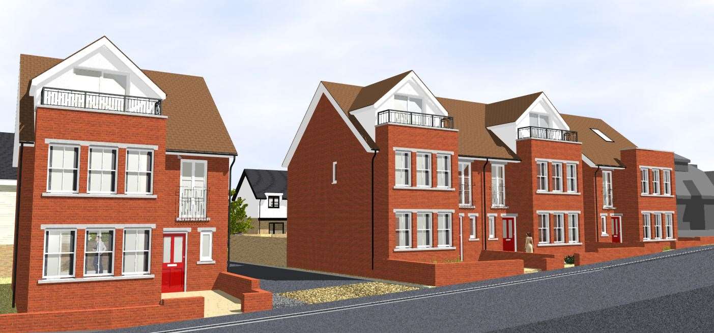 A CGI showing how the homes on the former Carter's Nursery site in Whitstable could look