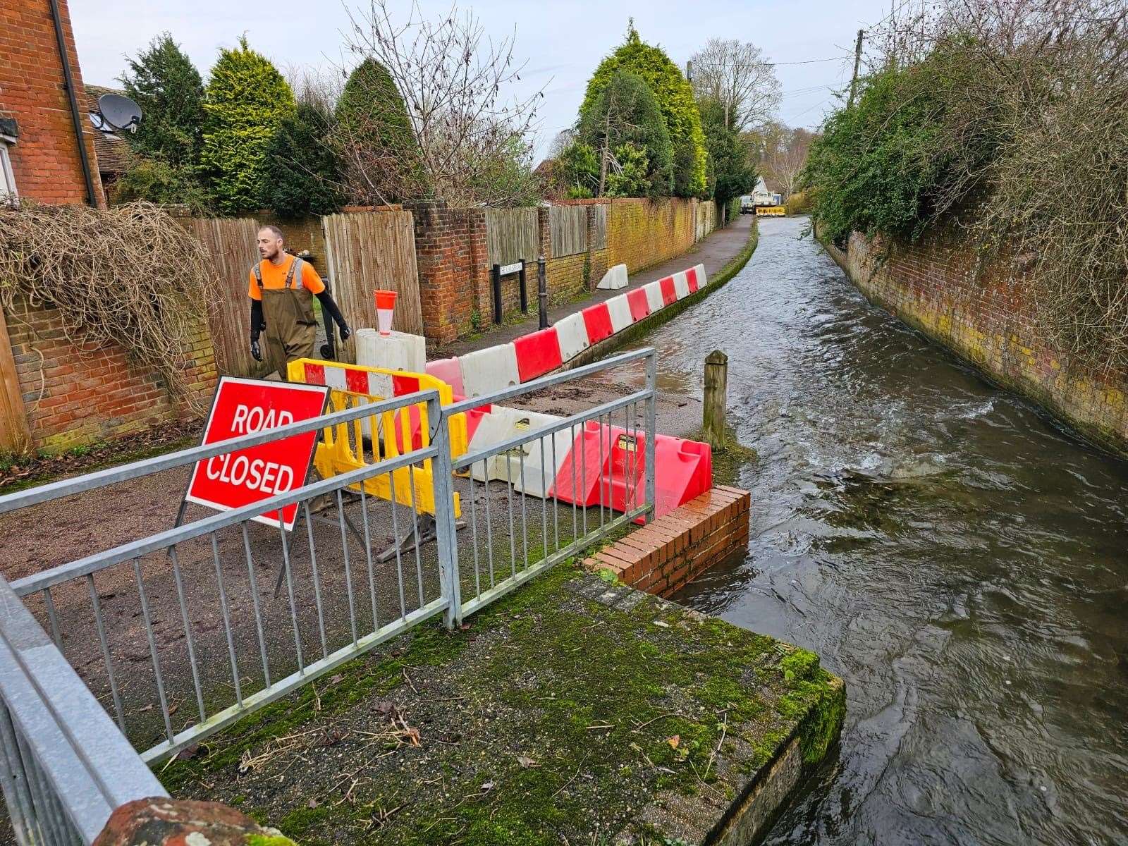 The flow of the Nailbourne has led to a flood alert. Picture: Canterbury City Council