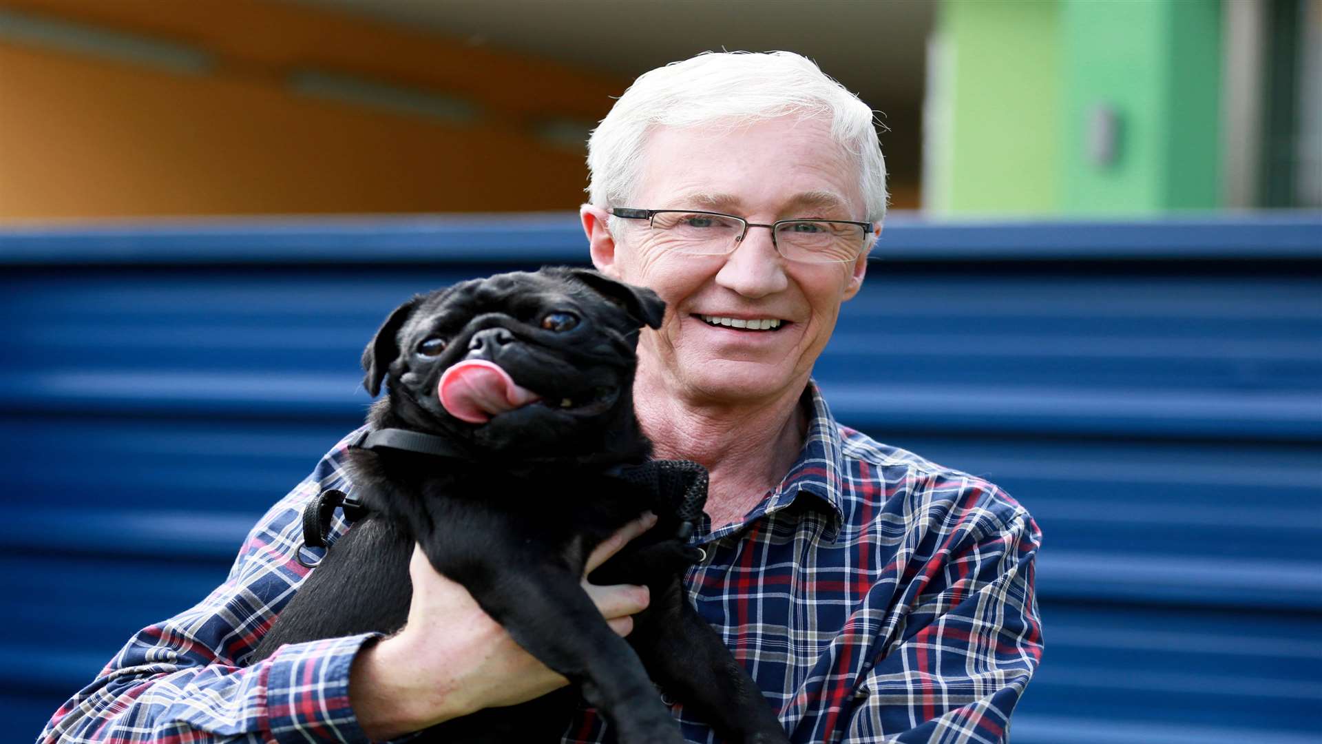 Paul O'Grady with pug Peanut in For the Love of Dogs on ITV. Picture: Battersea Dogs Home