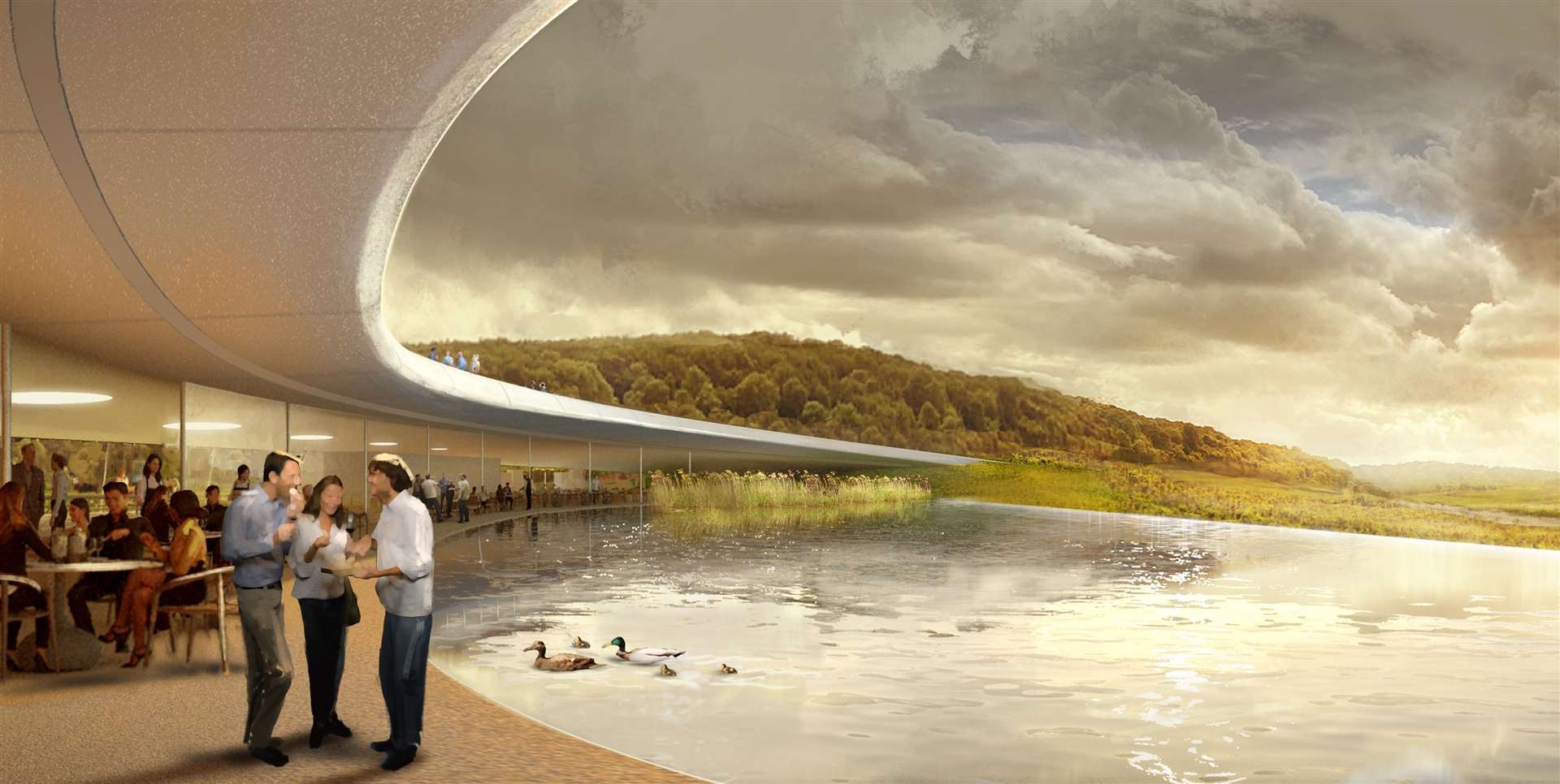 A CGI of how the view from the visitor centre at the Kentish Wine Vault might look