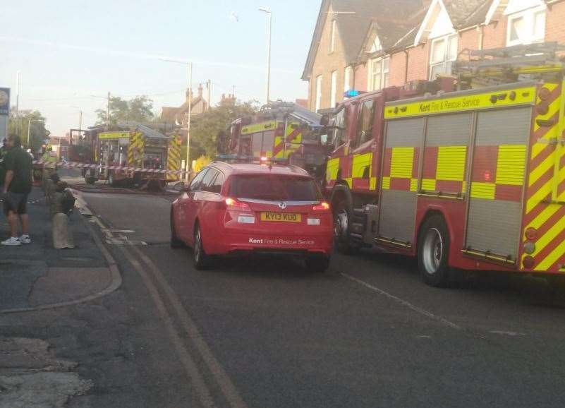 Emergency vehicles at the scene. Picture: Rebecca Butler