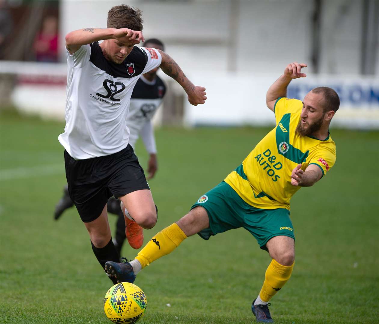 Clark Woodcock, left, has signed for Ashford after playing at Faversham. Picture: Ian Scammell