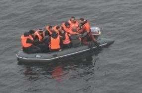 The second rescued boat off France this morning with 12 people. Picture: préfecture maritime de la Manche et de la mer du Nord