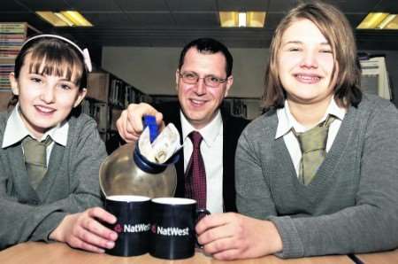 Pupils from the school take part in a NatWest "We're in business" event.