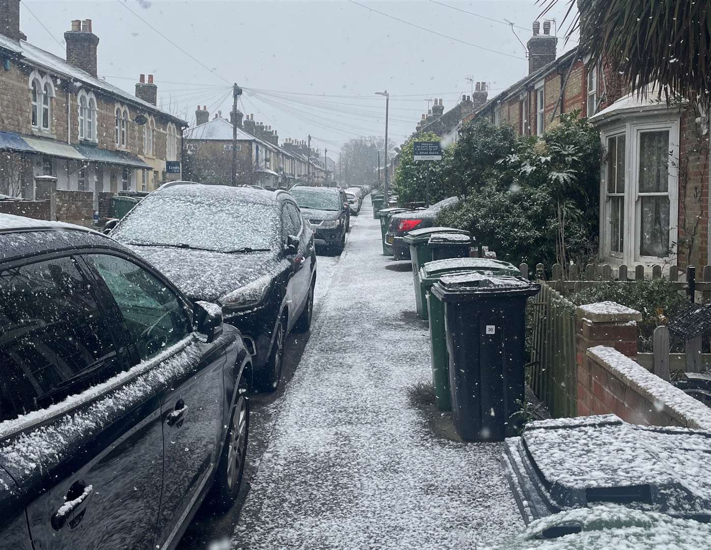 Snow in Grecian Street, Maidstone. Picture: Sean McPolin