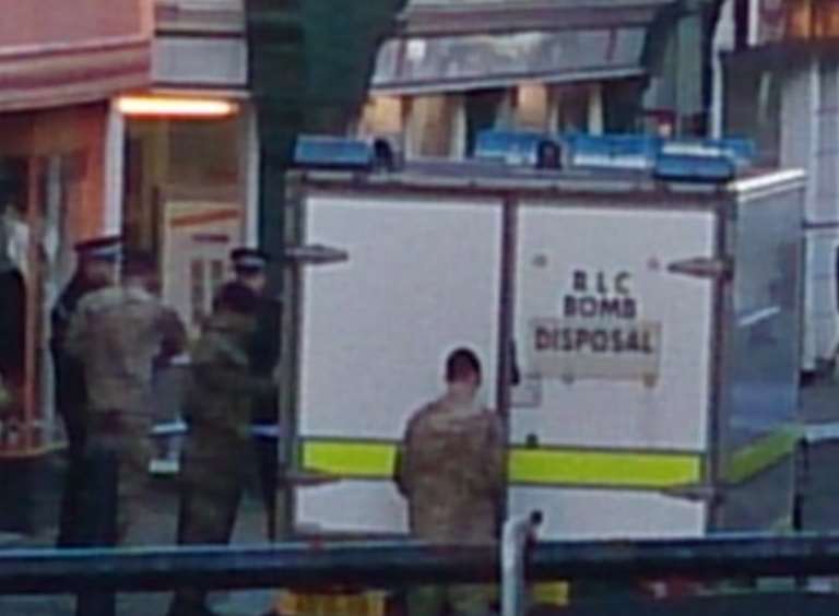Bomb disposal teams called to the High Street after a suspicious package was reported at the post office. Picture: @bananasdaisys