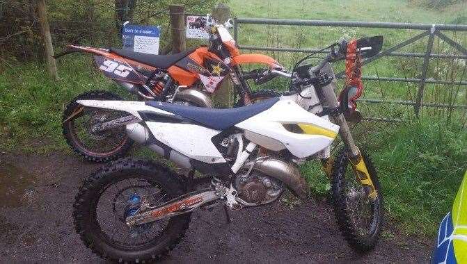 Police stopped two bikers at Tyler Hill woods. Picture: Police in Canterbury/Twitter