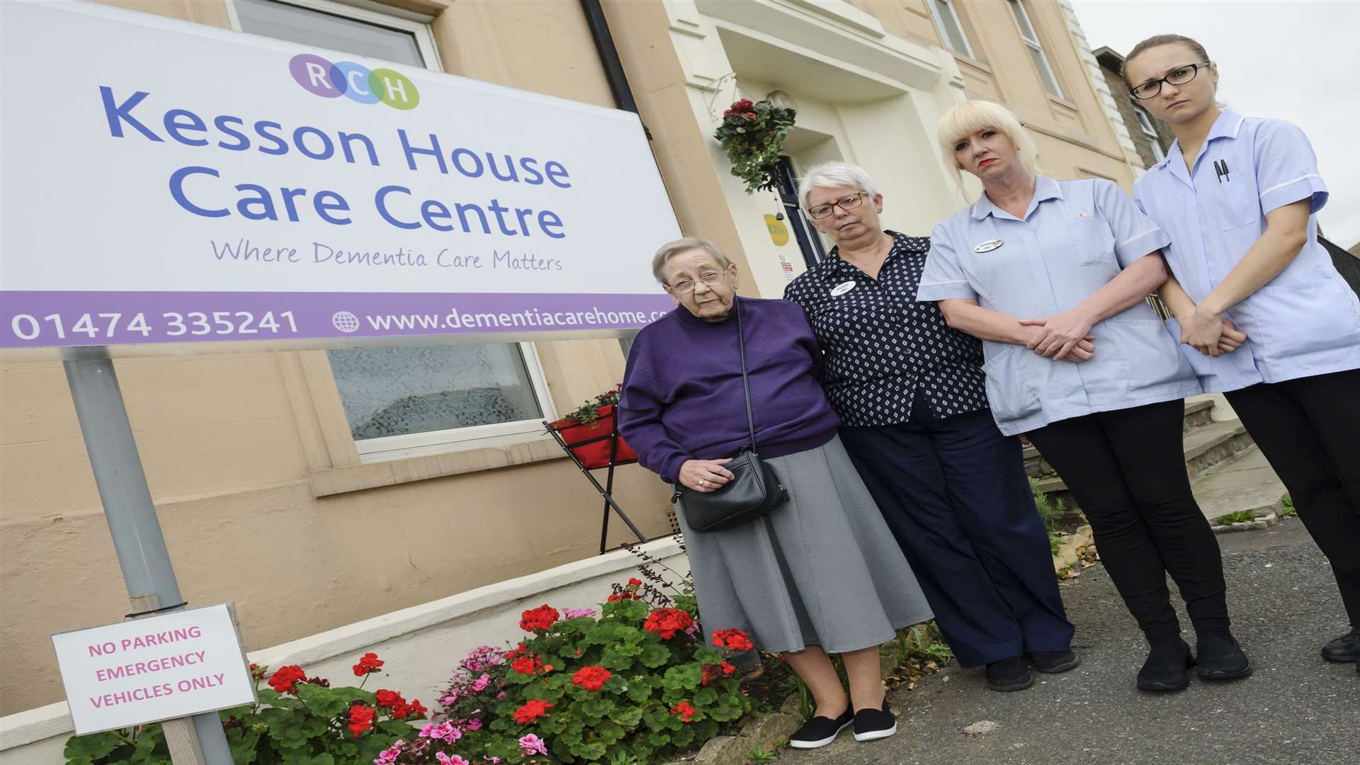 From left, resident Violet Pringle, deputy manager Jackie Catley, Leeane Goodayle and Marite Sincina
