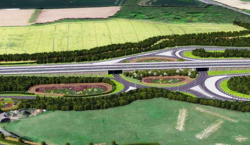 How the new Stockbury roundabout could look from Oad Street