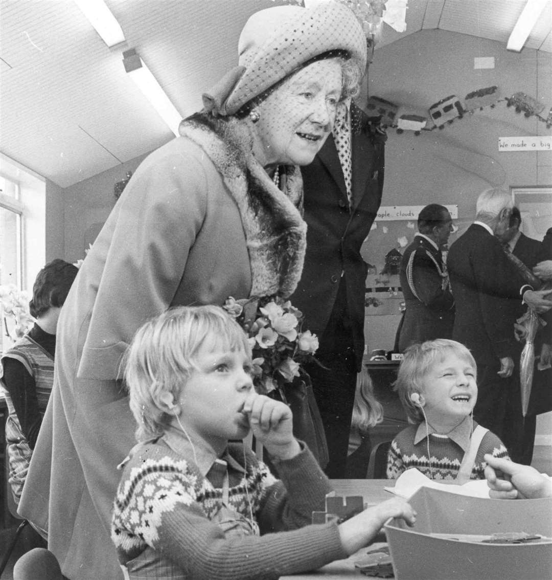 The Queen Mother visited the Royal School for the Deaf at Margate to open its £1 million new buildings in April 1976