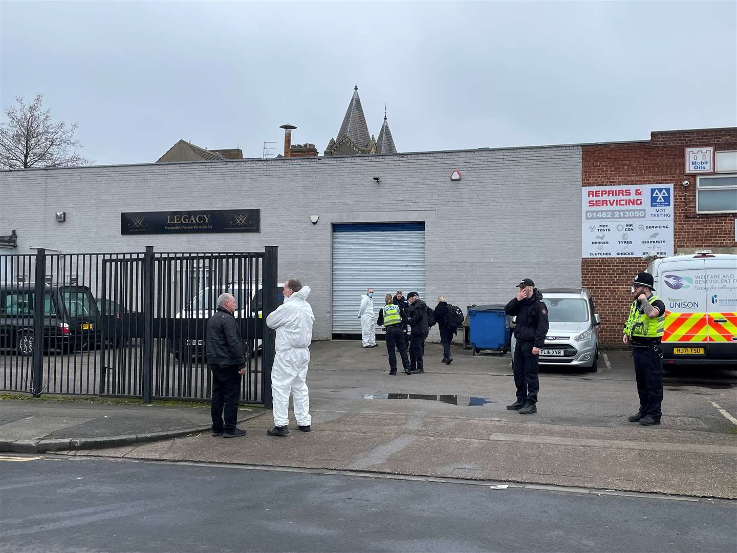 Humberside Police said detectives had been working ‘around the clock’ since concerns were raised about Legacy Independent Funeral Directors in Hull (Dave Higgens/PA)