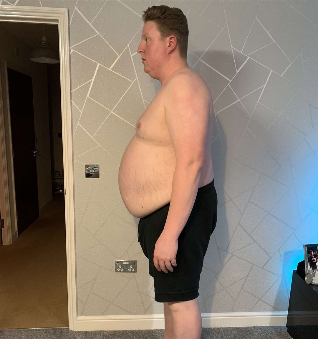 Oliver Hagerty, from Faversham, decided to ditch the junk food after seeing he weighed 26st