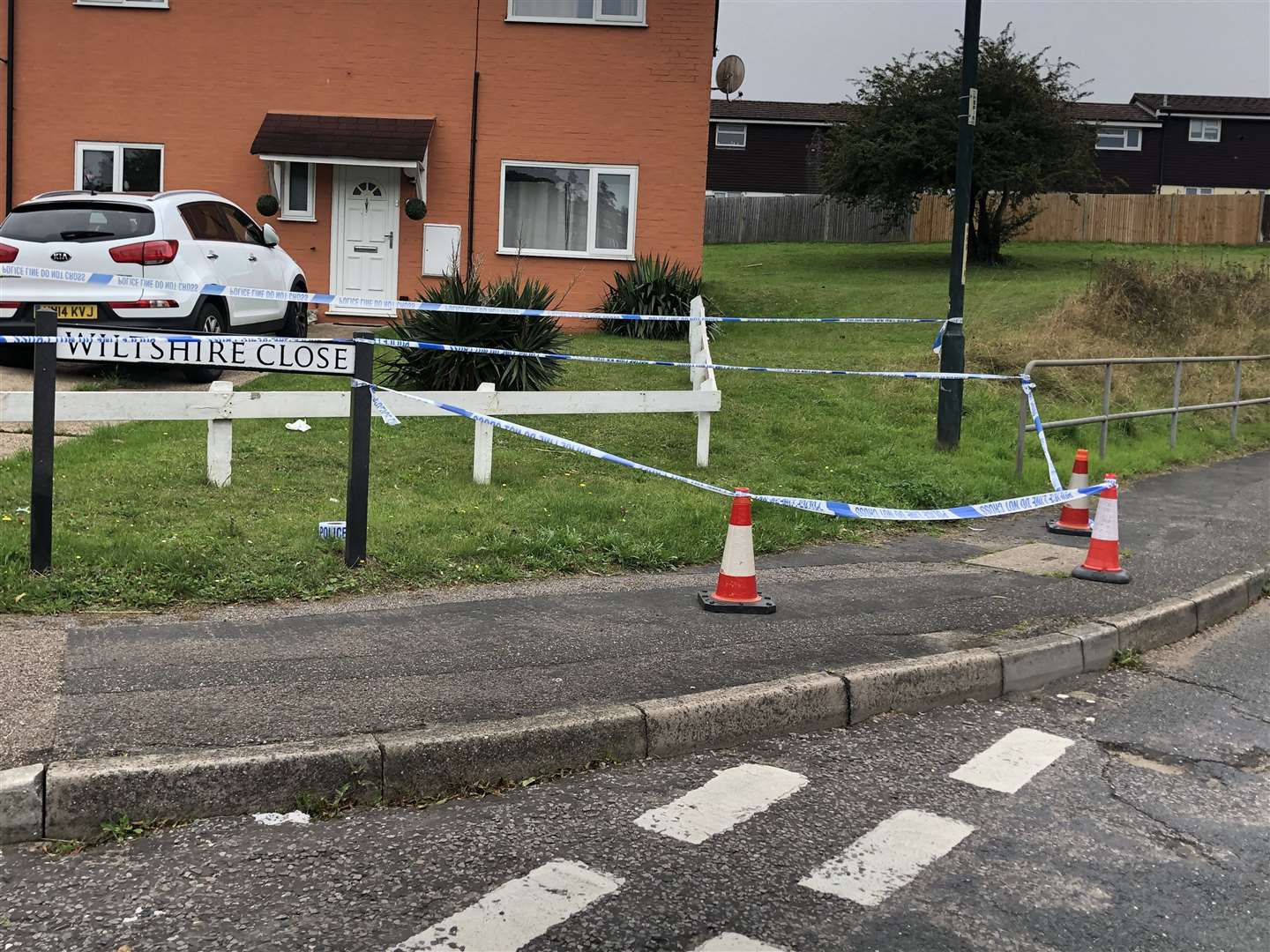 Police cordoned off a large area around Wiltshire Close