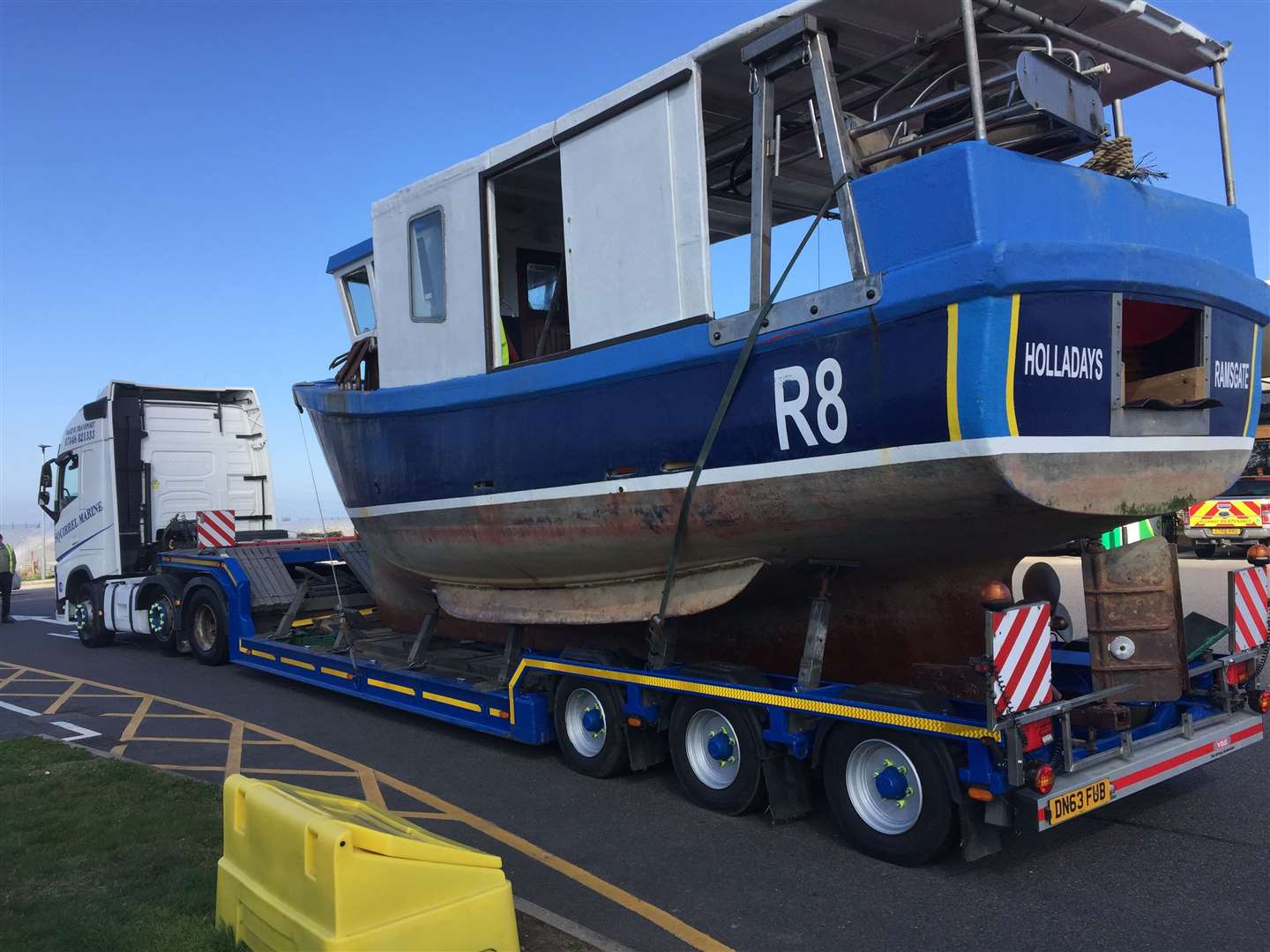 Chris Attenborough had his boat brought to a service station on the Thanet Way