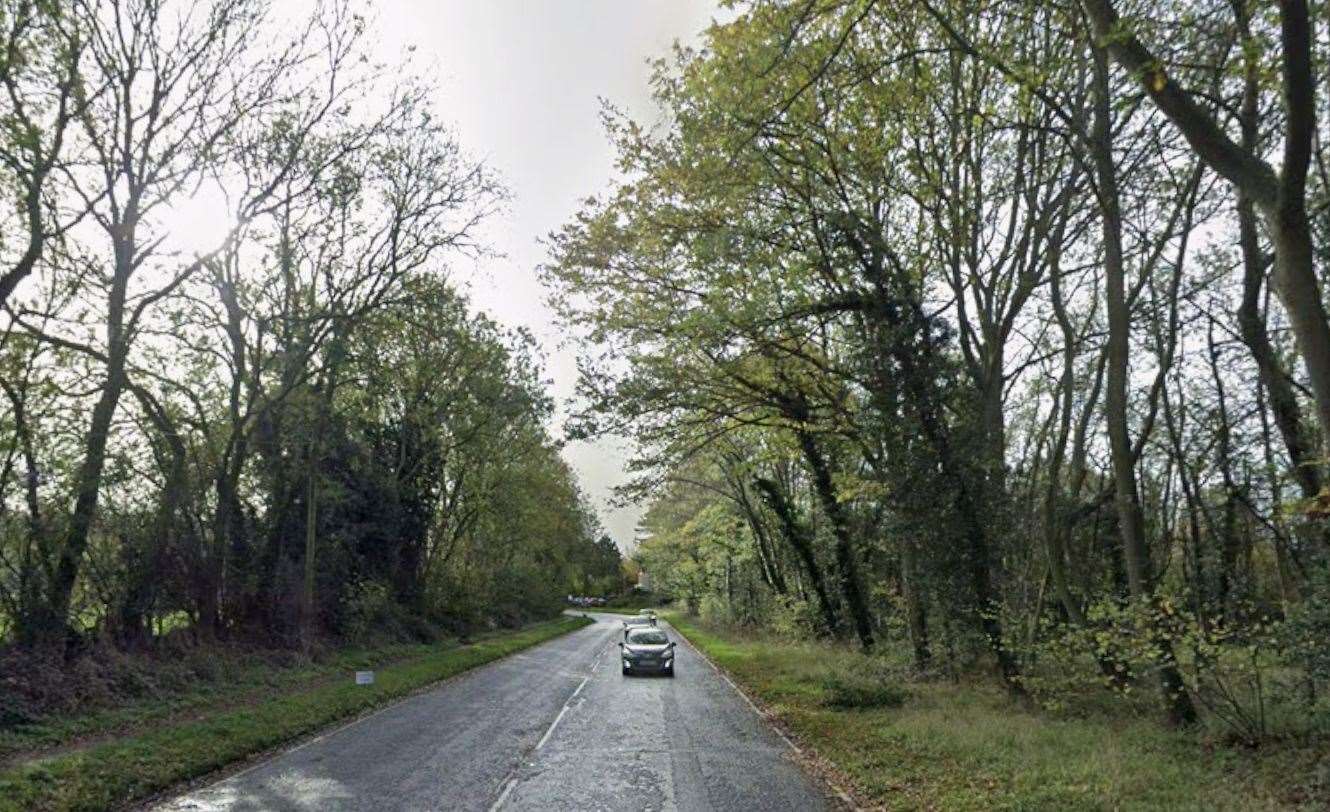An unmarked car with fire damage was found on the A227 Wrotham Road between Meopham and Istead Rise. Picture: Google