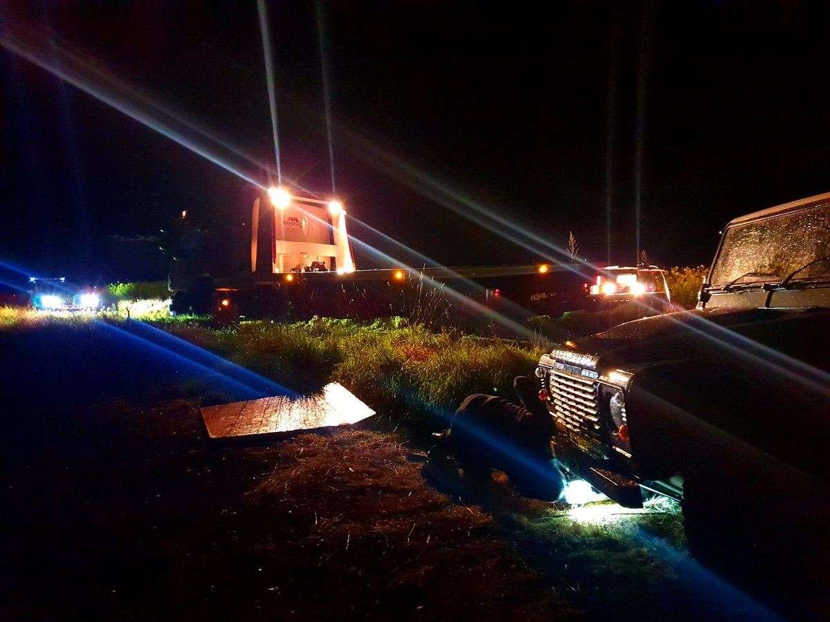 The Land Rover was recovered in a field in Faversham. Picture: Kent Police RPU