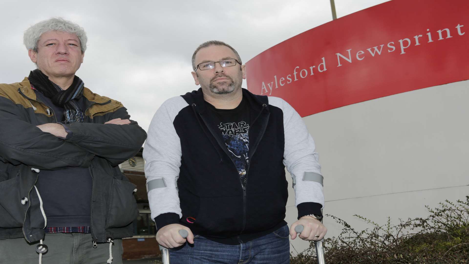 Dean Cowan and Christopher Shade who lost their jobs at the factory. Picture: Martin Apps