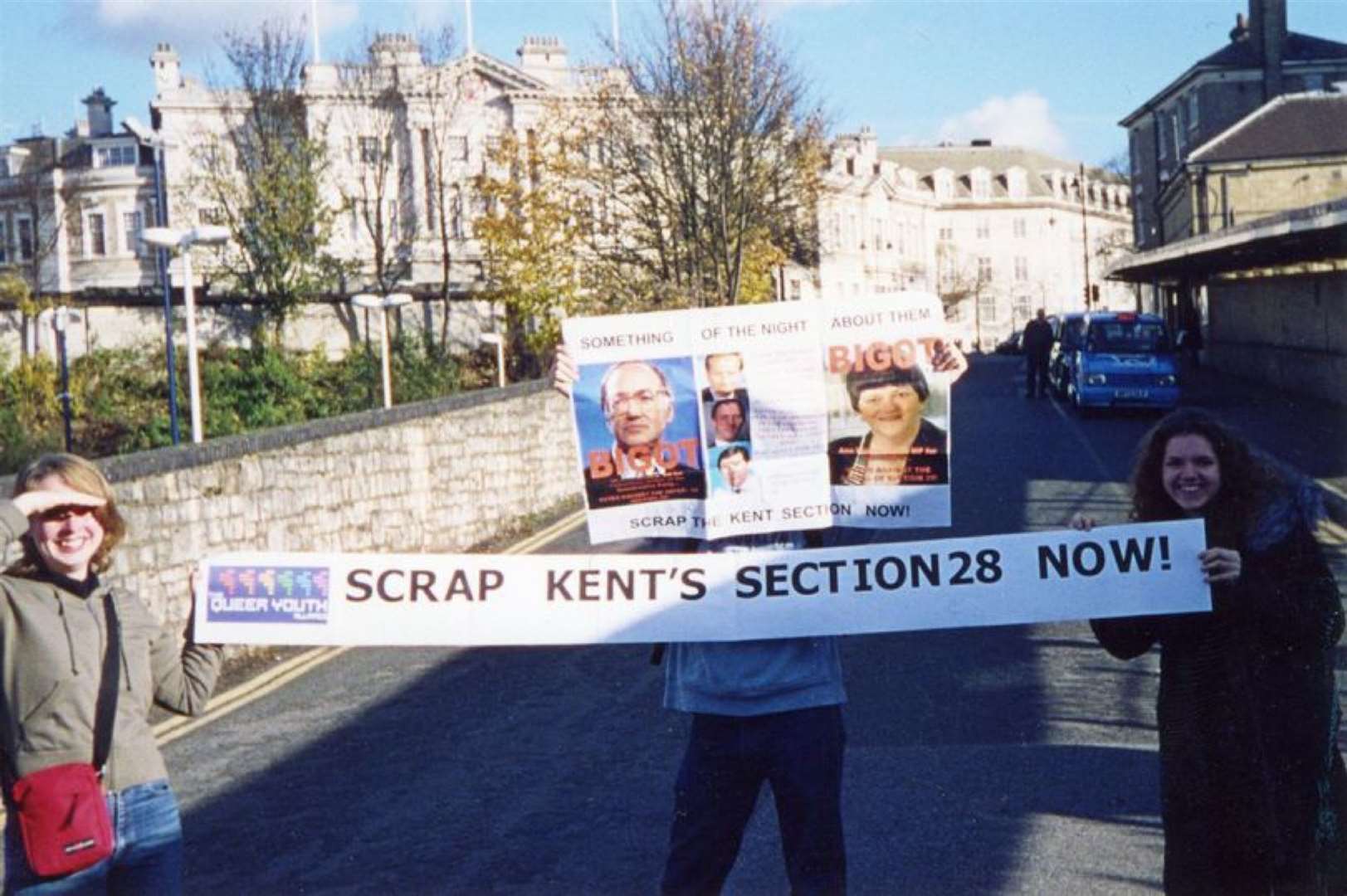 Protestors fighting against Section 28