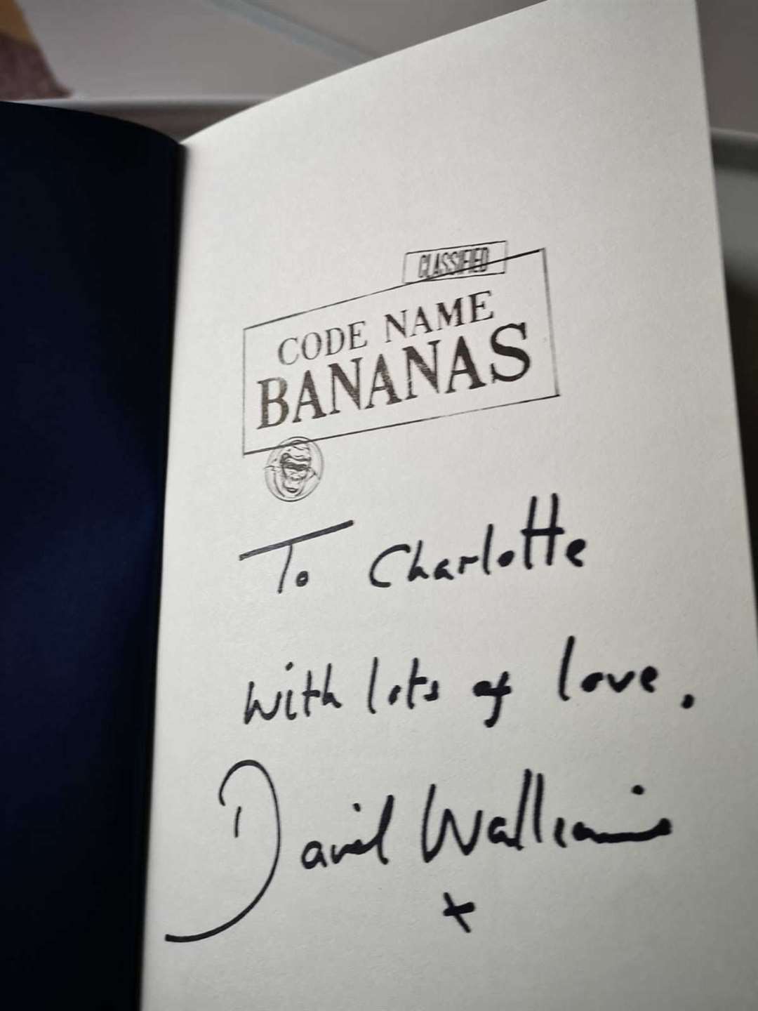 David Walliams also signed one of his books within the parcel of gifts
