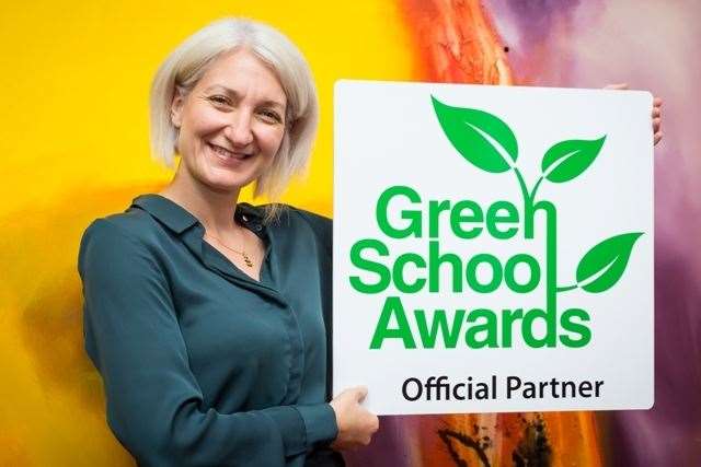 Golding Homes community development adviser Sarah Leipnik promoting the Green School Awards (20055791)