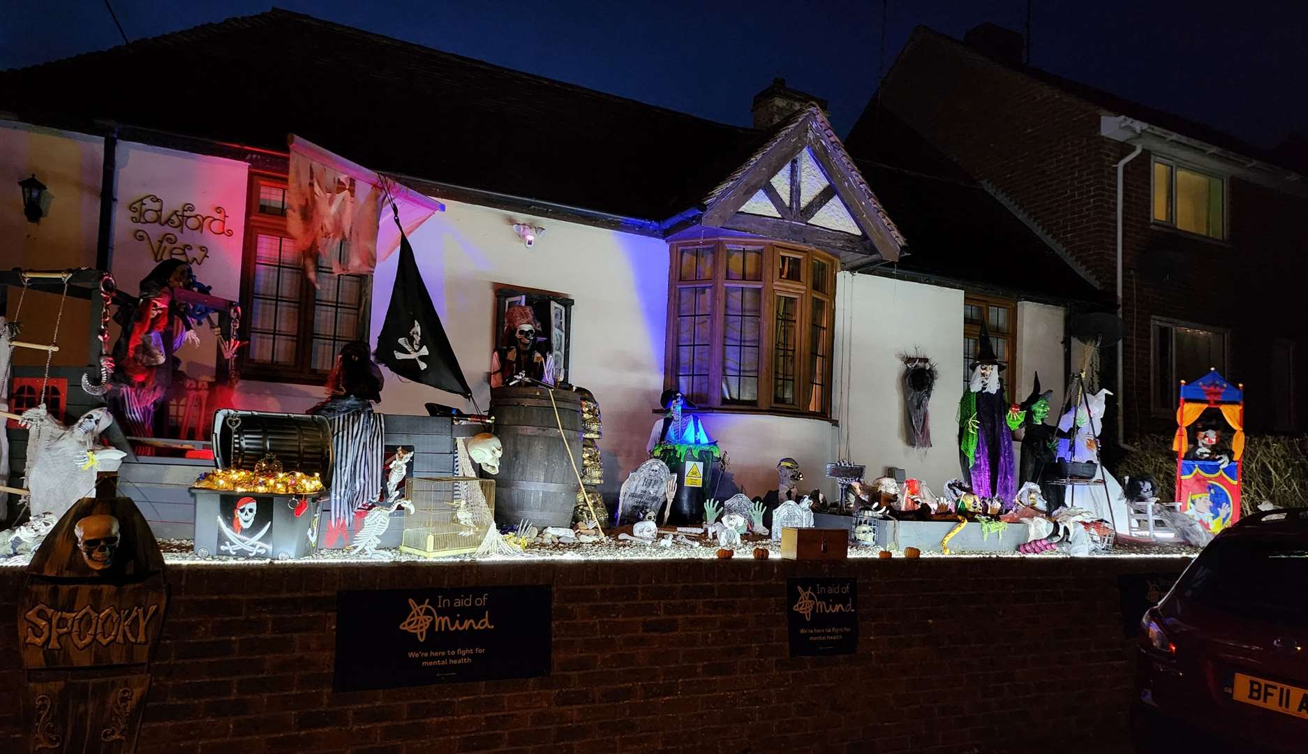 The pirate themed display is raising money for Mind