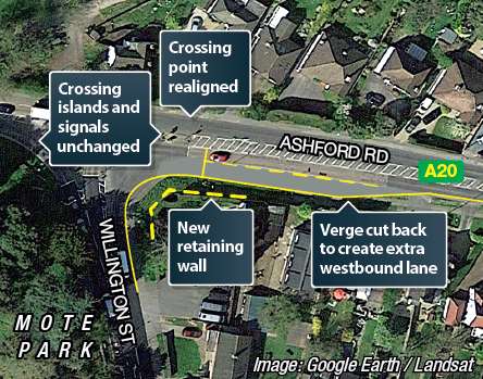 Willington Street junction improvements: with A20