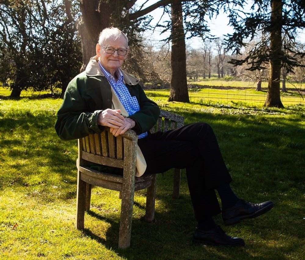 The late Stuart Wheeler, pictured in the gardens of Chilham Castle