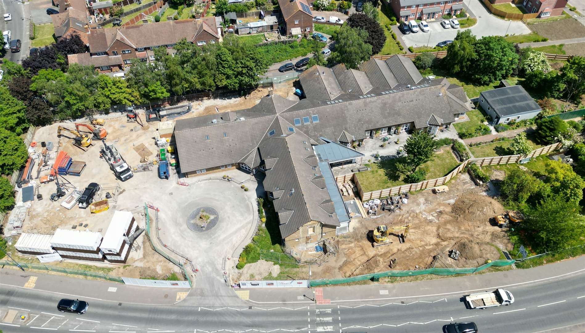 drone footage captured the new development at the ellenor hospice in Coldharbour Road, Gravesend. Picture: ellenor
