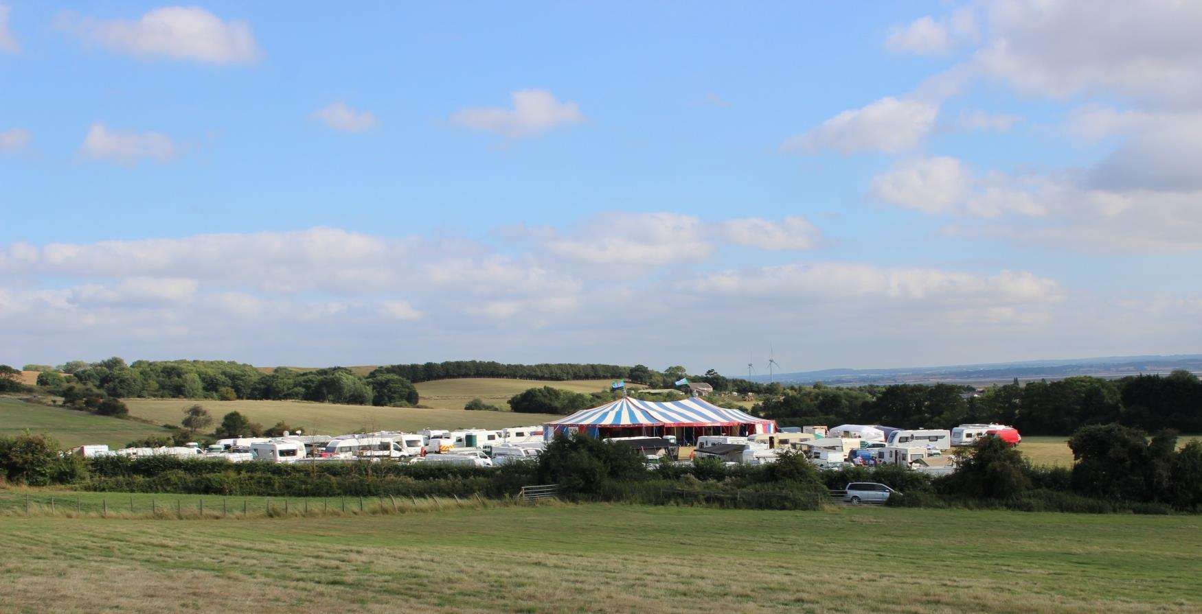 The temporary gypsy encampment in Elm Lane, Minster, on the Isle of Sheppey (3750307)
